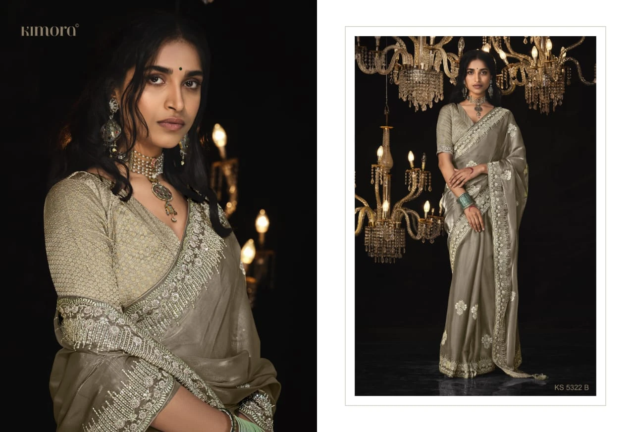 Kimora Kajal 5322 Hits Glass Tissue Silk Wholesale Designer Sarees Catalog — Wholesale Sarees, Kimora wholesale from Surat - Gallery Image 3